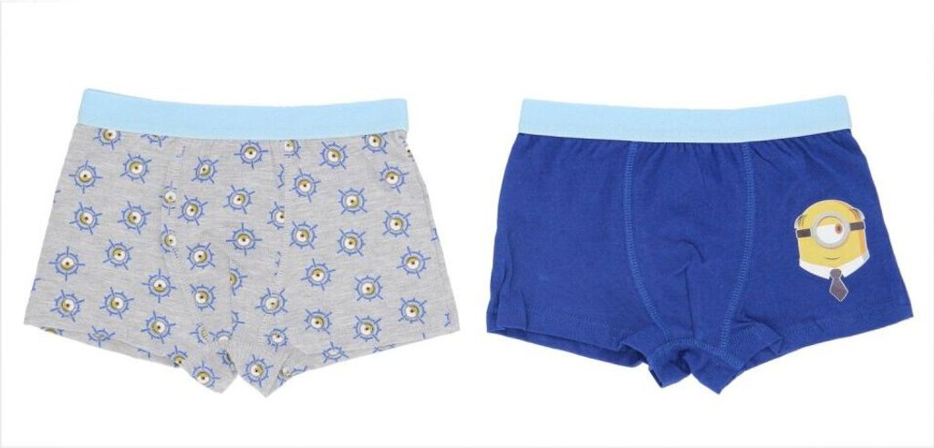 Minions Boxershorts 2er-Pack – Bequeme Baumwoll-Unterwäsche für Kinder 110/116
