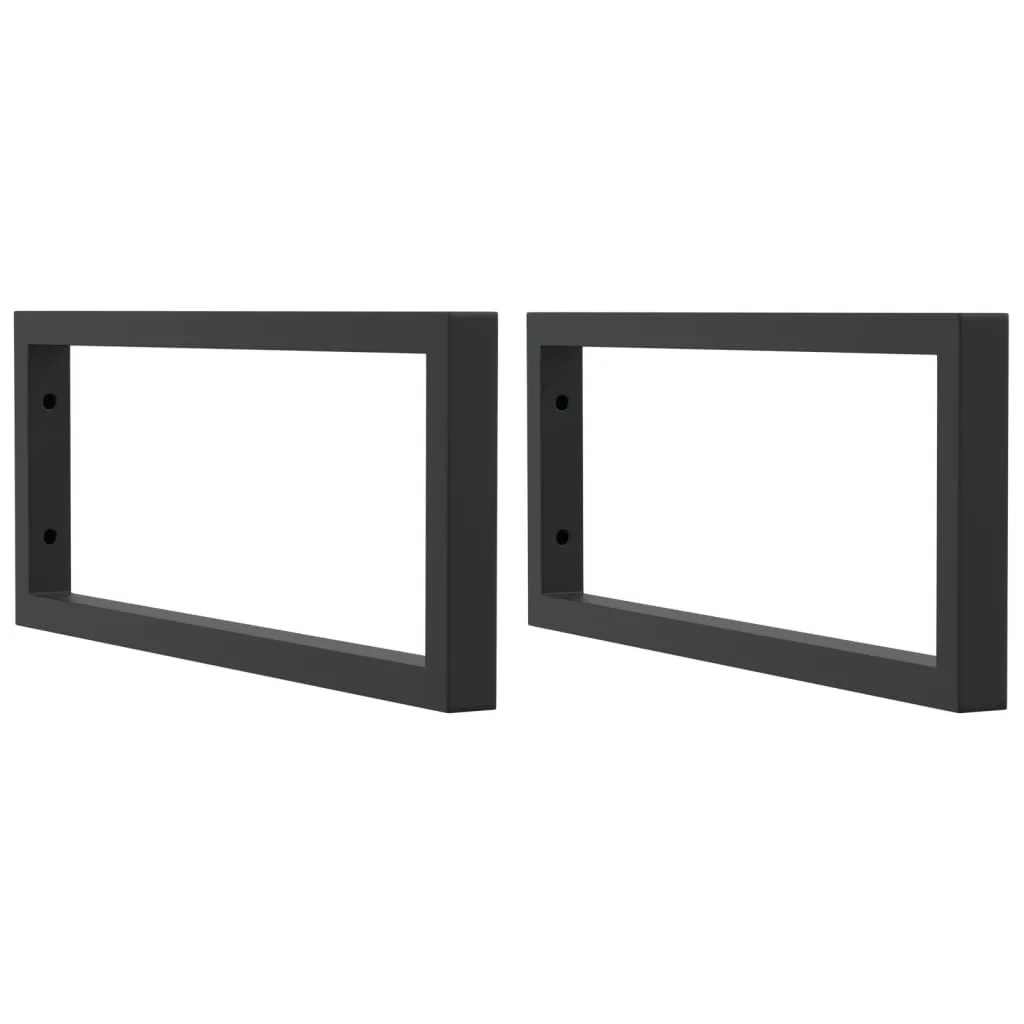 Supports lavabo muraux vidaXL - Noir, Acier, Lot de 2, Gain de place