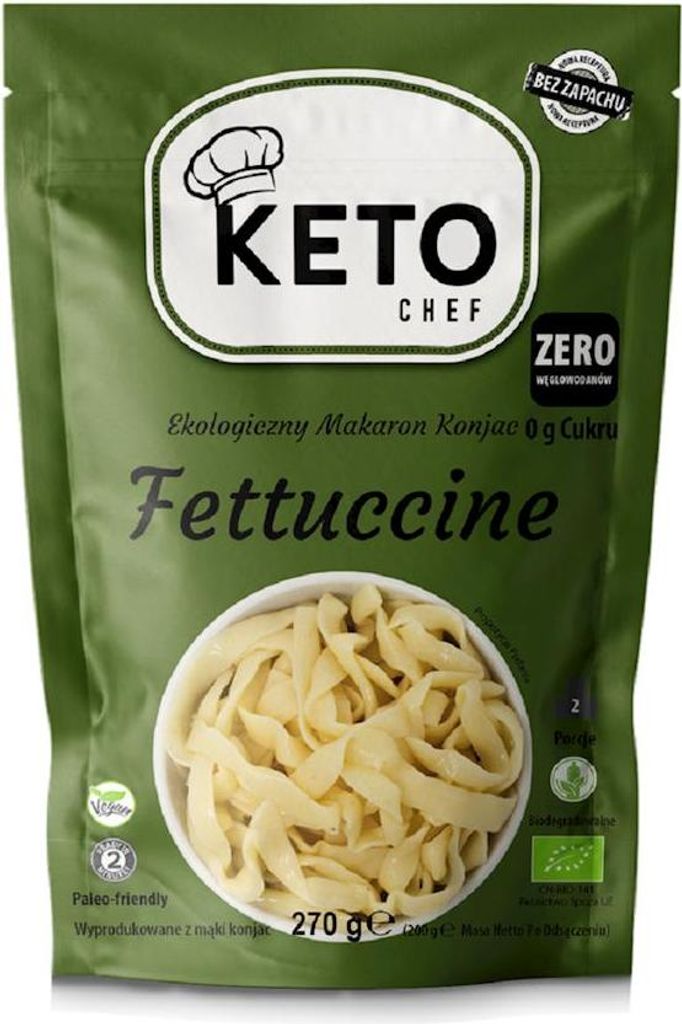 MAKARON (KONJAC) FETTUCCINE BEZGLUTENOWY BIO 270 g (200 g) - KETO CHEF