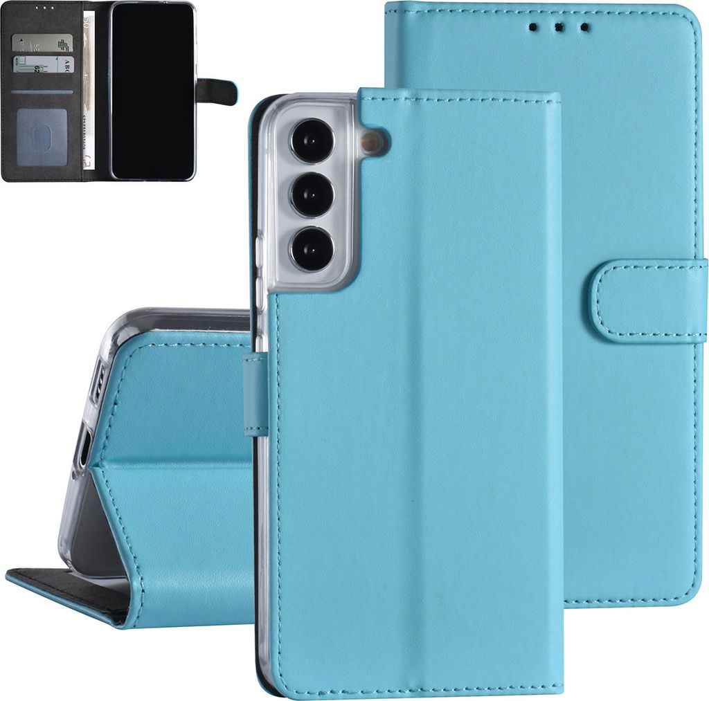 Samsung Galaxy S22 Plus Book type Case - Card holder - Magnetic closure - Light Blue