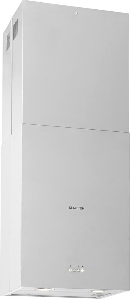 A white kitchen hood is shown against a white background.