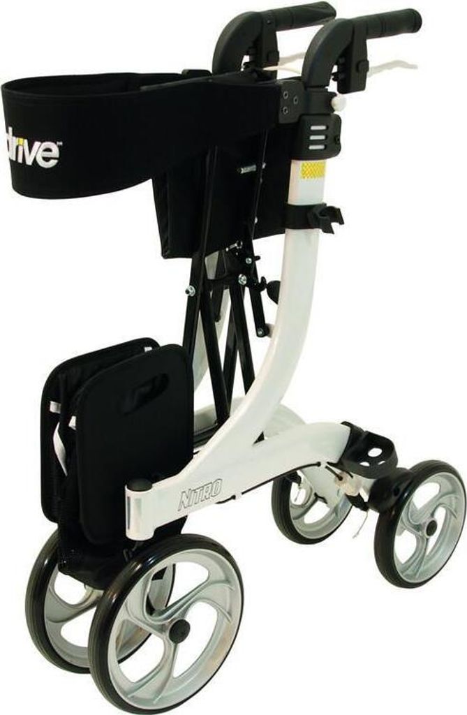 Rollator NITRO M m.Stockhalter,u.Stoff/Netztasche,weiß,