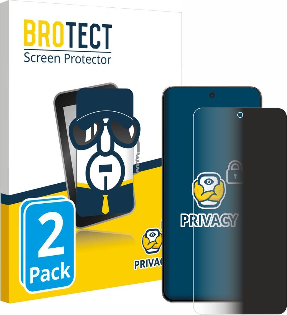 2x BROTECT Sichtschutzfolie für OnePlus Nord CE 5 Anti-Spy Privacy Sichtschutz Blickschutz Folie Blaulicht-Schutz