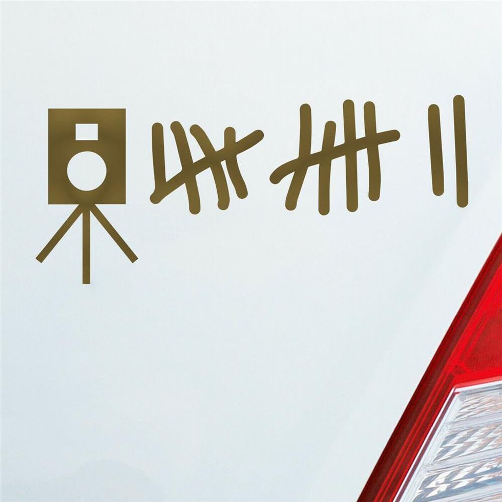 Auto Aufkleber Strichliste Tuning 15x6,5 cm Gold Sticker Heckscheibenaufkleber