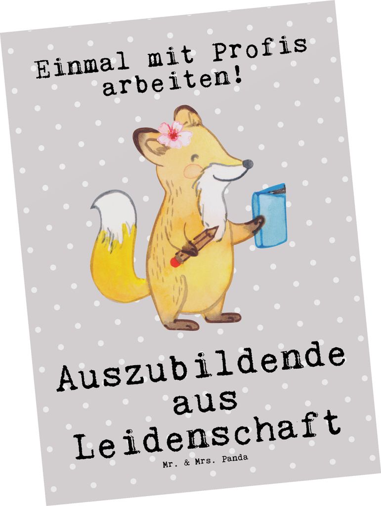 Mr. & Mrs. Panda Postkarte Auszubildende Leidenschaft - Produktbild 
