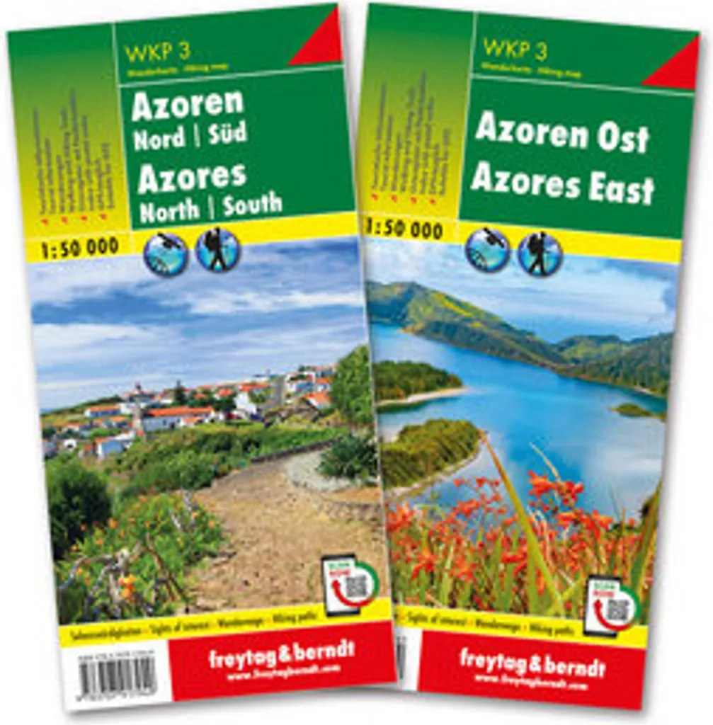 WKP 3 Azoren Set 1:50 000 : 2 Cartes de Randonnée pour les Açores