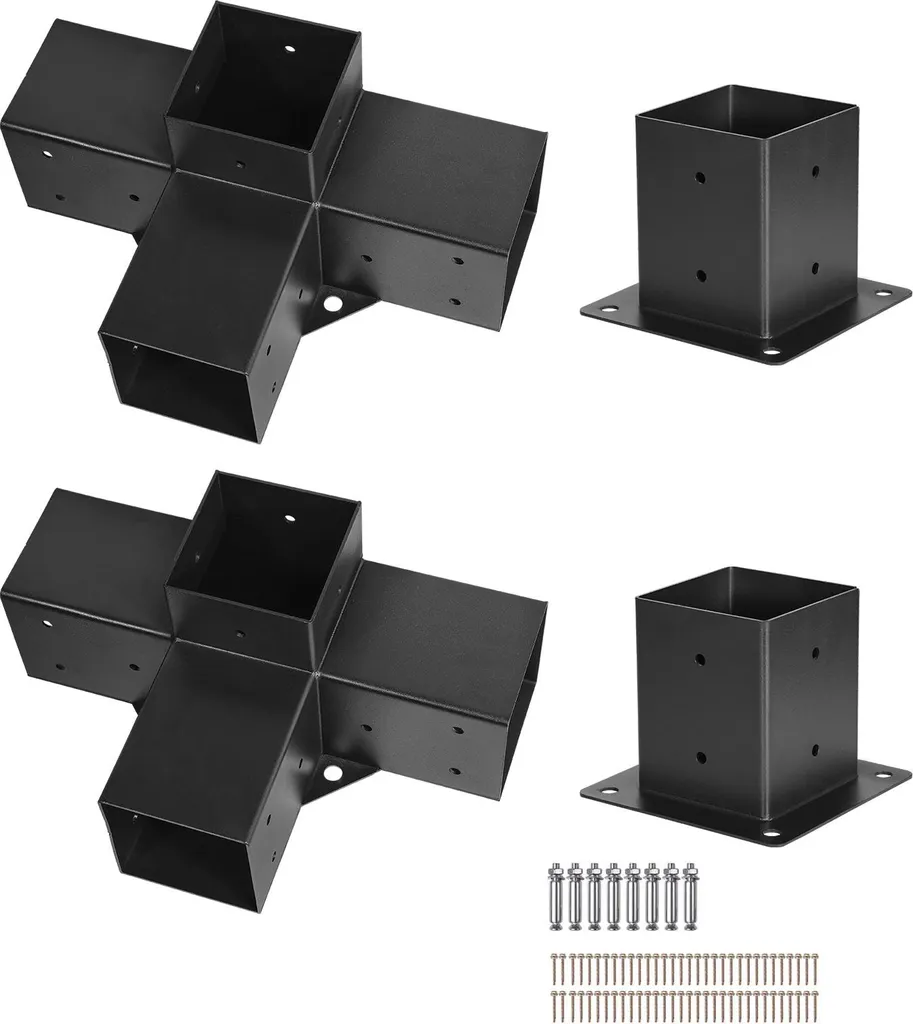 Support de poteau 92x92 mm en acier robuste pour pergola et pavillon