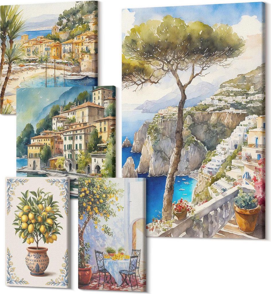 Leinwandbilder Mehrteilig 5-teilig – Modernes Design – Hochwertiger Polycanvas Kunstdruck – Wanddekoration & Wandkunst – Bilder für Zuhaus...