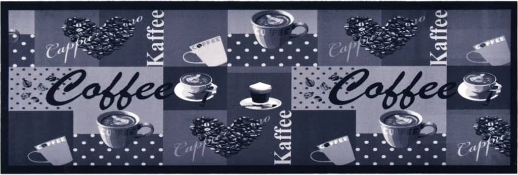 The Living Store Küchenbodenmatte Waschbar Kaffee Blau 45x150 cm