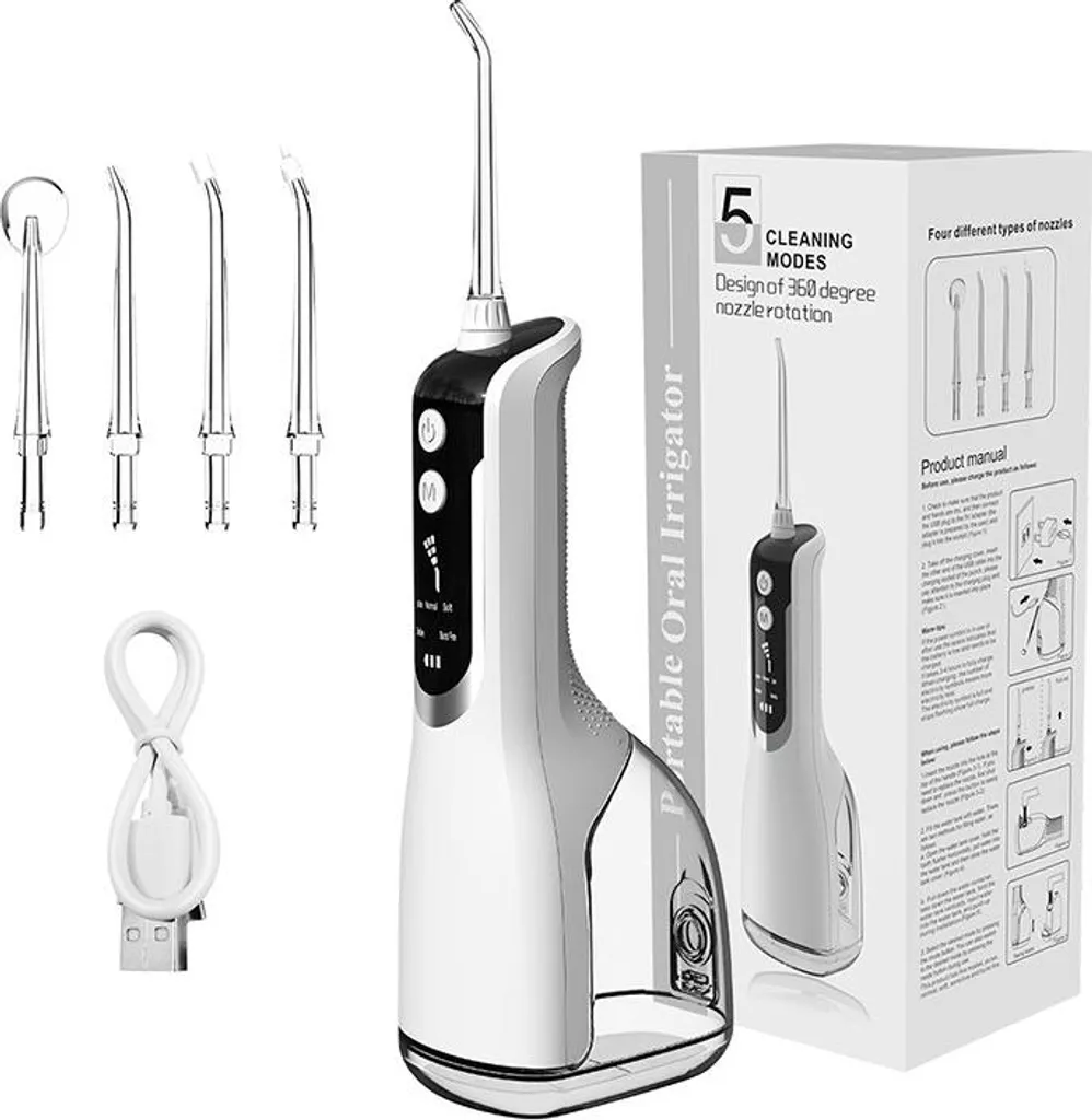 Idropulsore Idrogetto INF Elettrico - Ricaricabile USB Bianco Alta Qualità