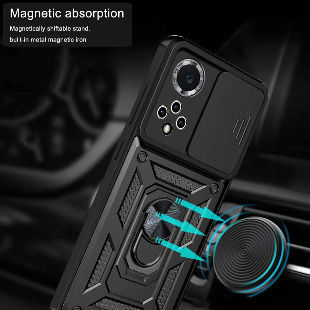 Funda per cellulare Max Power Digital Magnetica TPU PC Nera con Anello per Xiaomi Poco X7 Pro