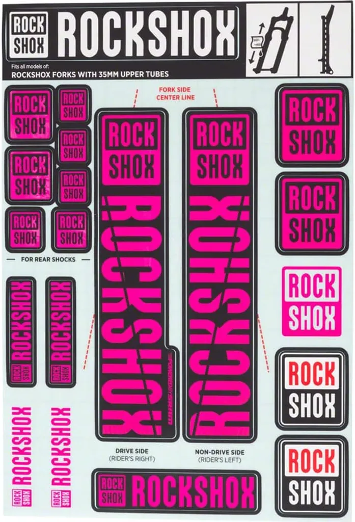 RockShox Set Décor Magenta pour Fourche 35 mm Modèles 2018 et Plus