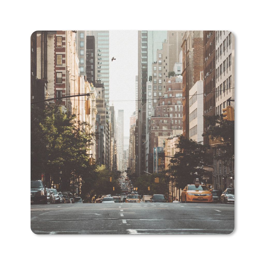 MuchoWow Mauspad Mousepad New York am Morgen 20x20 cm - Mousepads - Maus Mat - Pad - Mausunterlage - Desk Mat - Bureauartikeln