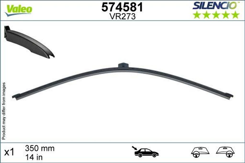 VALEO 574581 Heckscheibenwischerblatt OE 83A955425 kompatibel mit A3 8V, Q3, X1, X2, Leon, B-Klasse, GLA, GLE, Cayenne, Panamera, Touareg