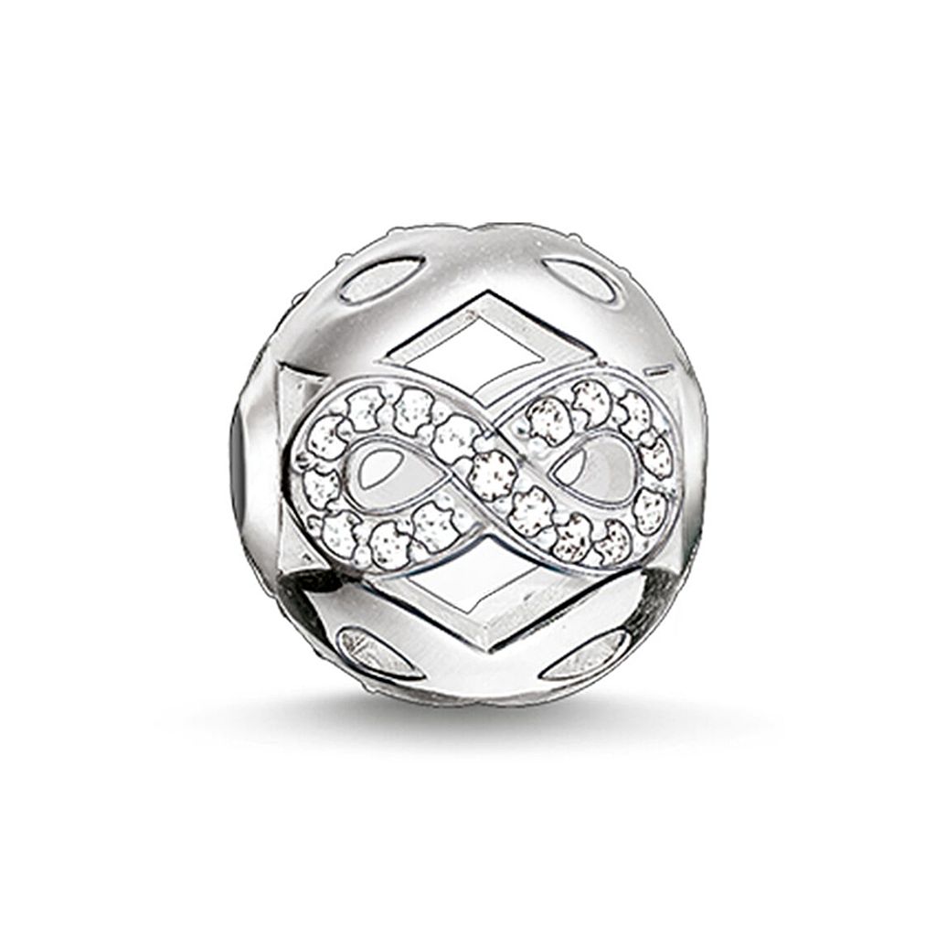Thomas Sabo K0172-051-14 Karma Bead Weißes Infinity Symbol Sterling-Silber