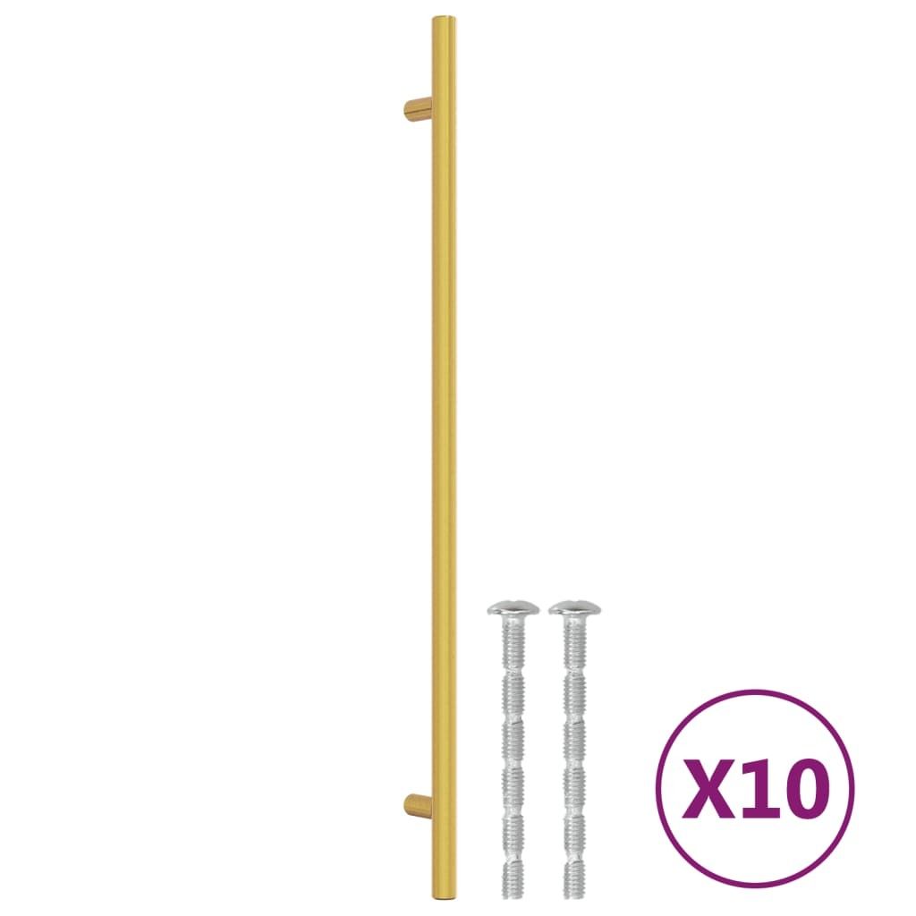 vidaXL Uchwyty meblowe 10 szt. Złoty 320 mm stal nierdzewna Zdjęcie produktu 