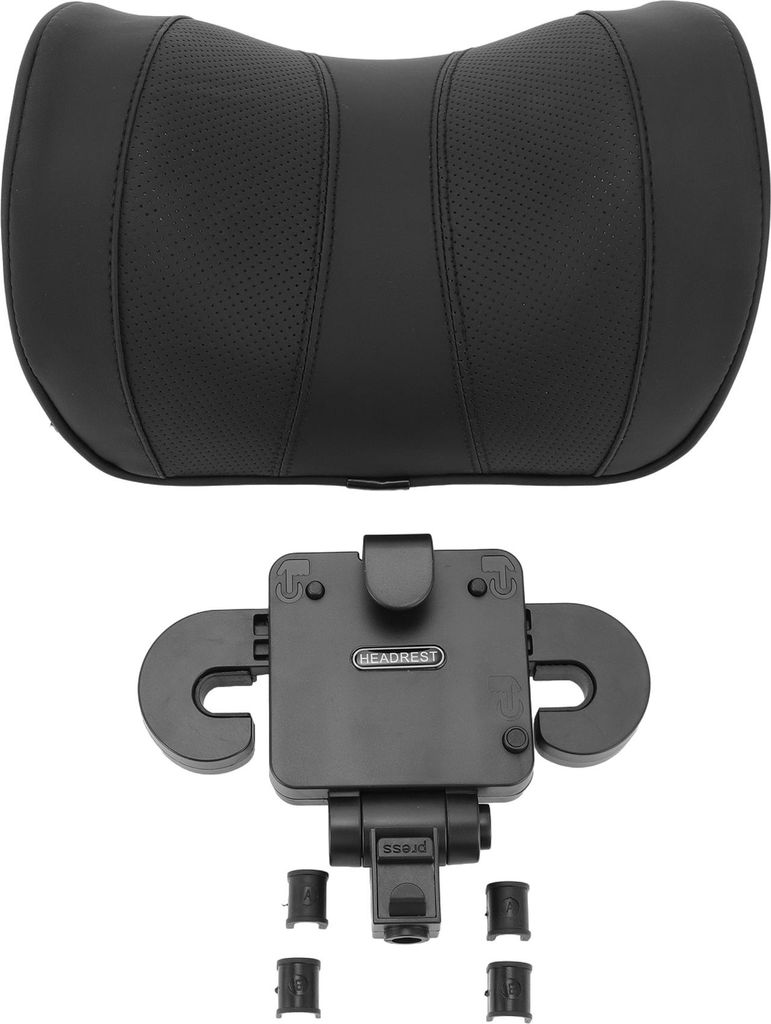 Auto-Nackenkissen Atmungsaktives Auto-Sitz-Kopfstützenkissen Kissenkissen für Nacken Rücken Memory-Schaum Kunstleder Schwarz