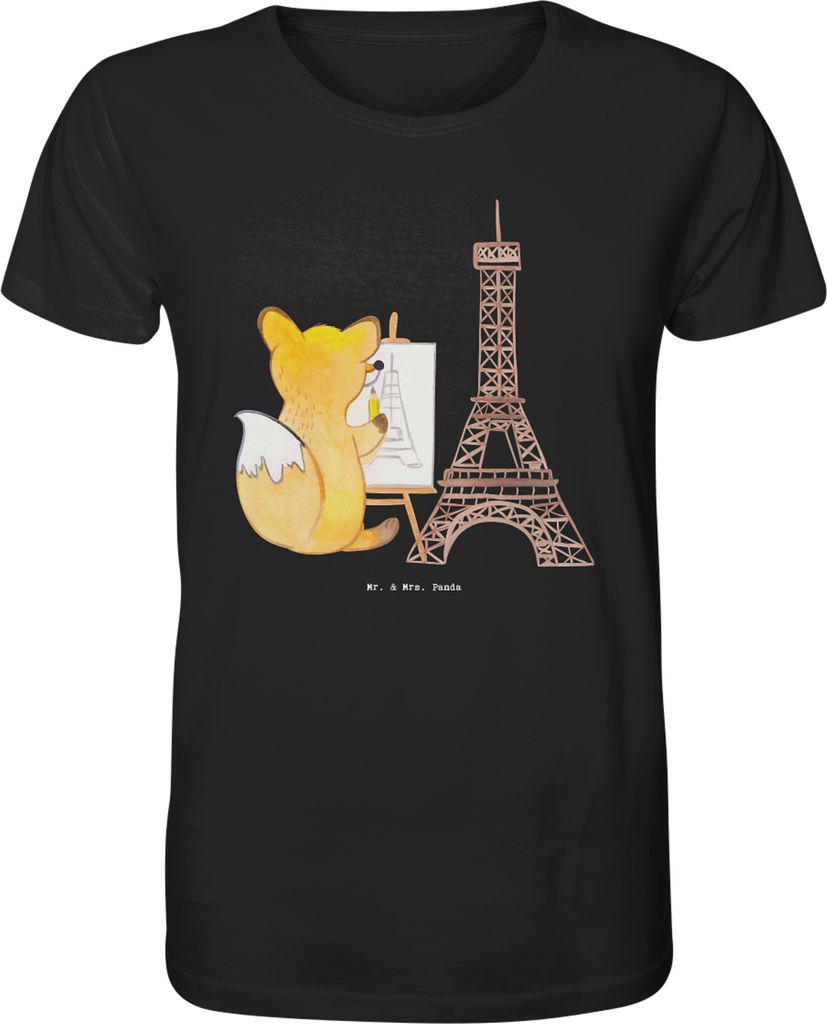 Mr. & Mrs. Panda Tshirt Fuchs Urban sketching Größe S - Schwarz - Geschenk, Zeichenschule, Herren-T-Shirt, Baumwoll T-Shirt, Zeichnen, Malen, her...