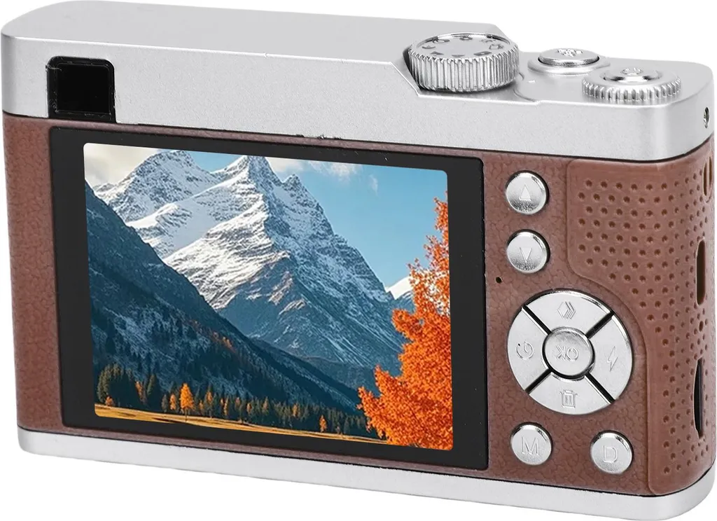 Fotocamera Digitale 4K 48MP Marrone Vintage: Reflex Style per Viaggi