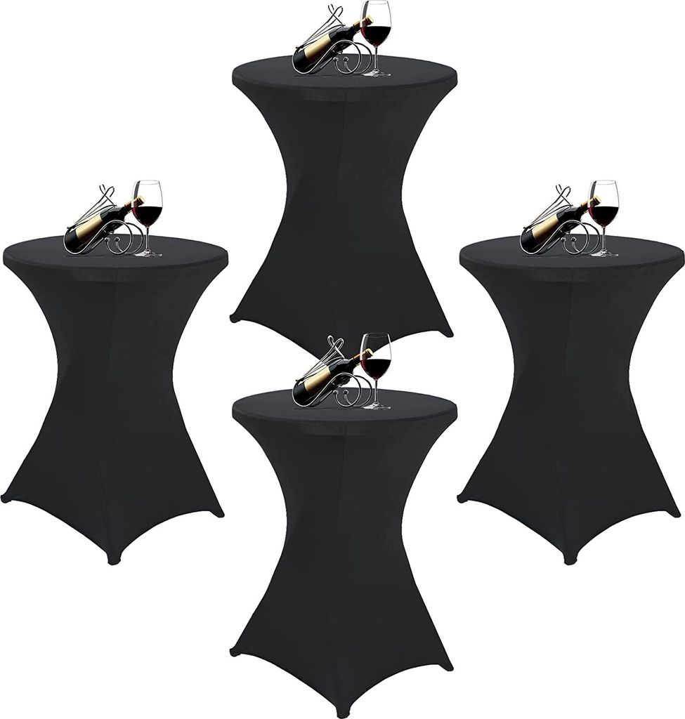 4 Stück stehtisch hussen stehtische Elasthan Stretch Tischdecke, für Bistrotisch Ø 80-85 cm, Für runden Tisch Hochzeit Geburtstagsfeier Bankett...