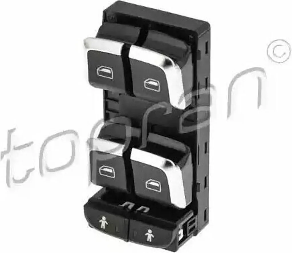 Interrupteur de vitre robuste pour Audi Q3 et A6 - Finition Noir Mat OE