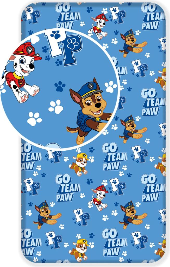 Prostěradlo s gumičkou 90x200 Psi Patrol Paw Patrol Bavlna Obrázek produktu