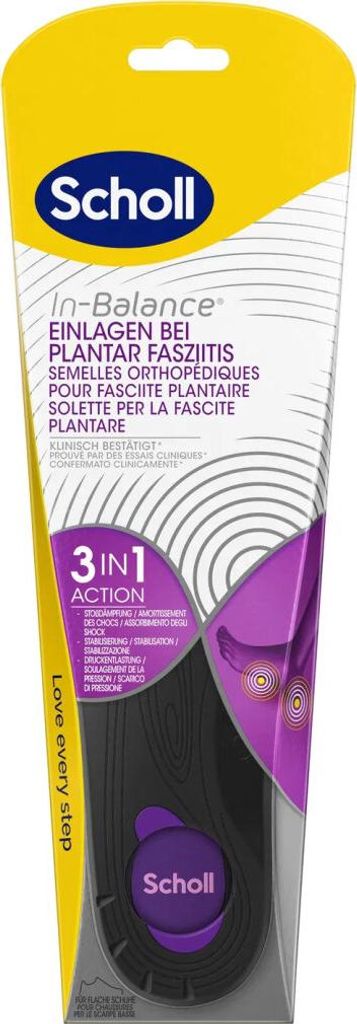 Scholl In-Balance, Uni, Dospělý, Ortopedická vložka, Černá, Obrázek produktu 