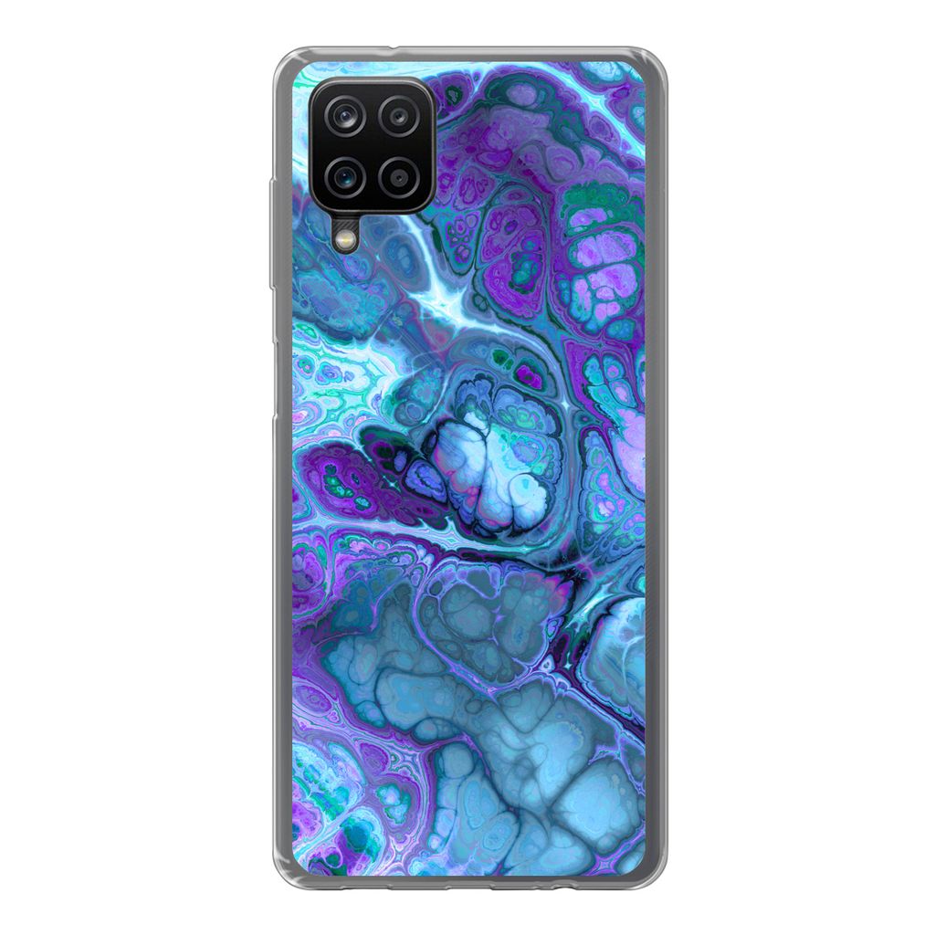 MuchoWow Handyhülle Schutzhülle Hülle für Samsung Galaxy A12 Kunst - Golf - Blau - Psychedelisch Silikon Softcase Handy Hülle - Bild