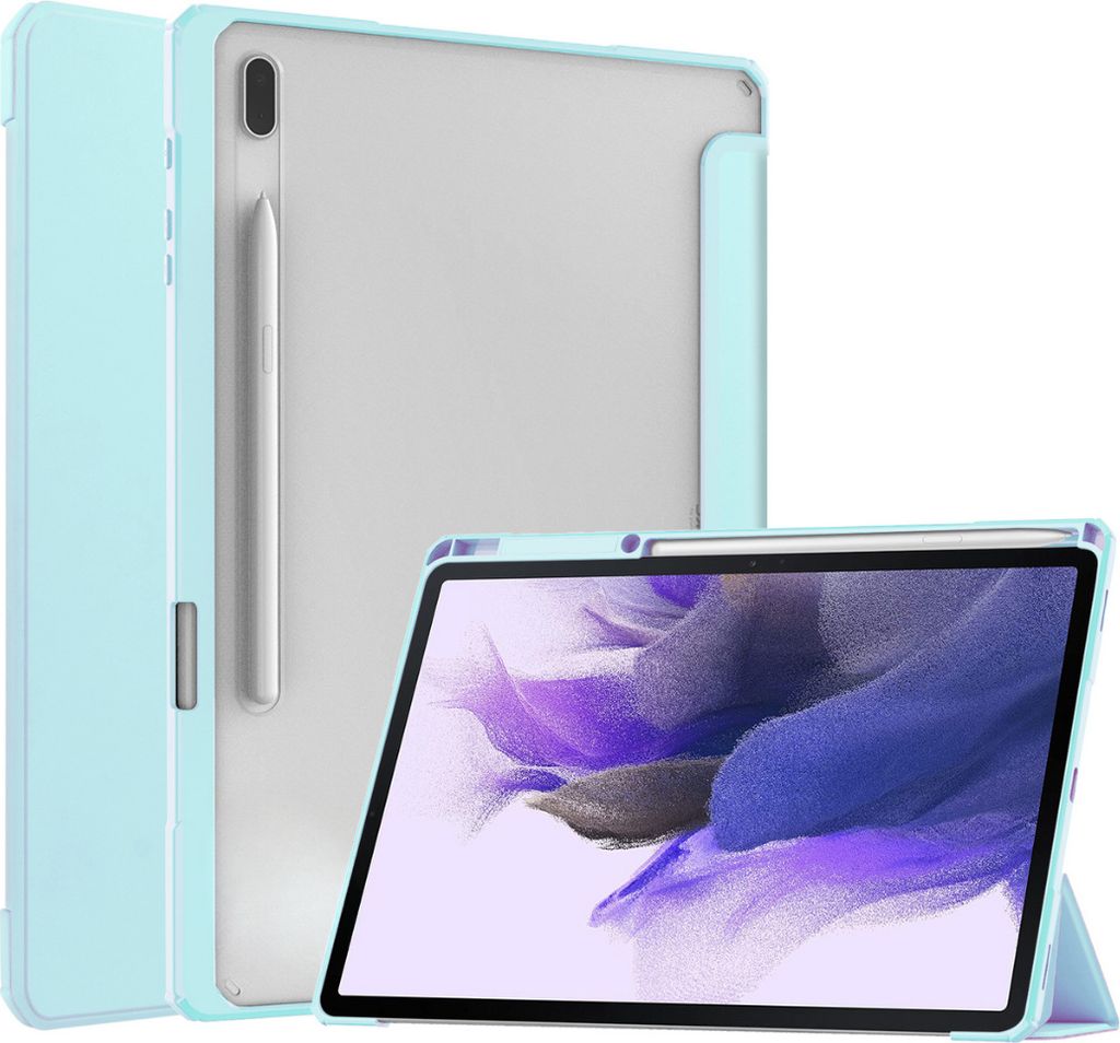 Case2go - Hülle kompatibel mit Samsung Galaxy Tab S7 FE (2021) - Mit Stifthalter - Silikon;TPU Tablet Case Schutzhülle - Hellblau