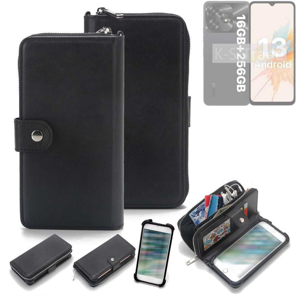 K-S-Trade 2in1 Handyhülle Schutzhülle kompatibel mit UMIDIGI A15T & Portemonnee Cover Handy Hülle Case Etui Geldbörse Wallet Bookstyle Hülle