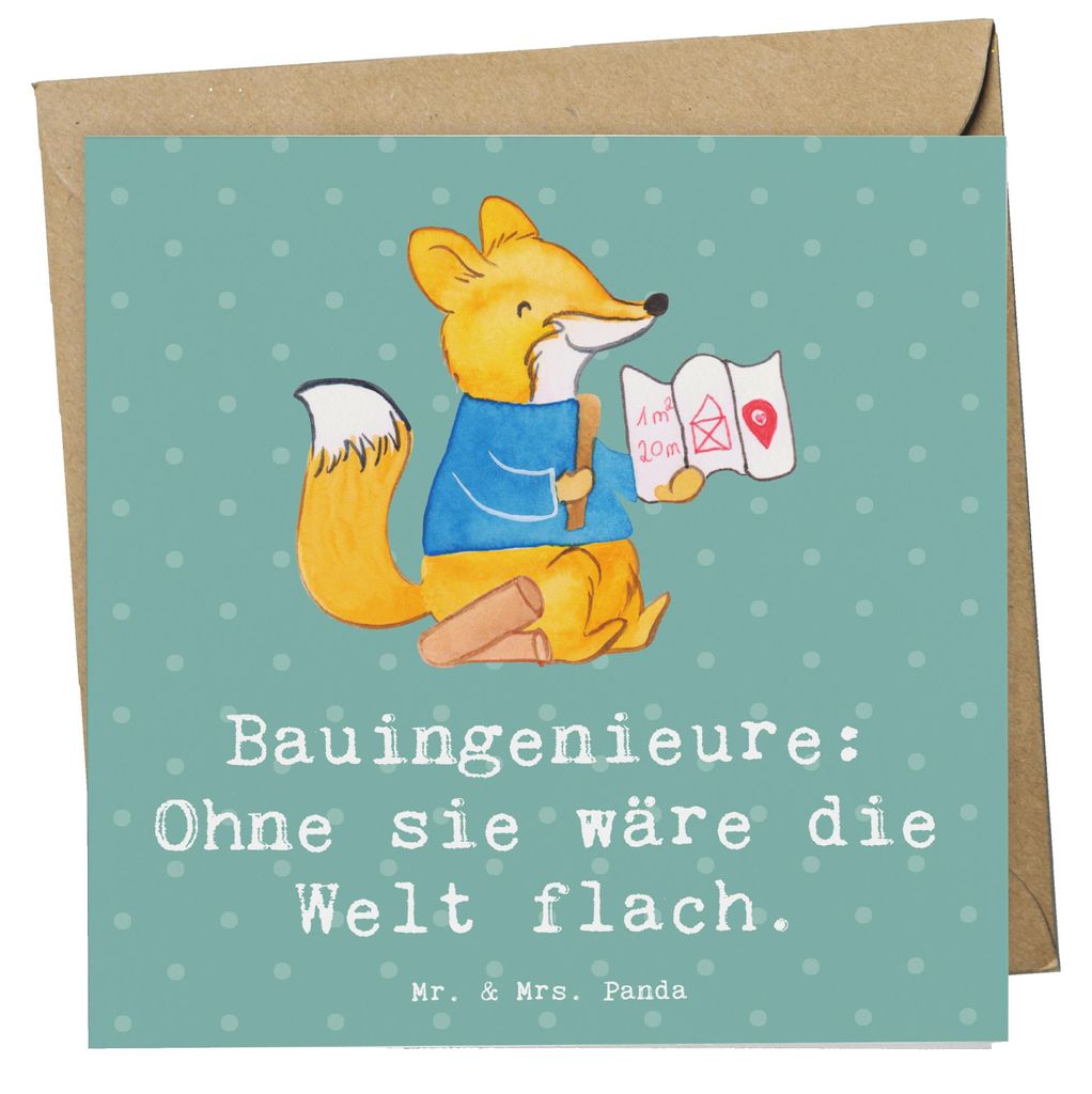 Mr. & Mrs. Panda Grußkarte Bauingenieur Held - Meeresbrise Produktbild 