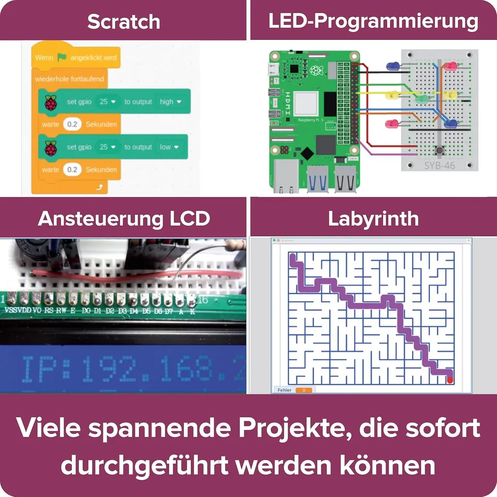 Franzis Kit de fabrication Raspberry Pi 5 complet pour débutant et pro - 12