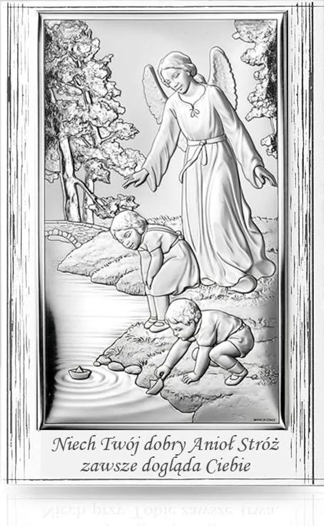 Cadeau de Baptême Ange Gardien Protecteur - Plaque Murale 9x13,5 cm VL
