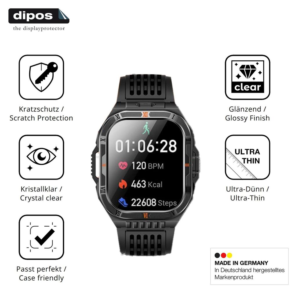 6x Schutzfolie für Lgnitek HT38 klar Displayschutzfolie Folie Display Schutz dipos