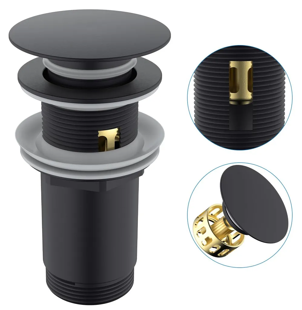 Garniture d'écoulement clic-clac pour lavabo avec ou sans trop-plein