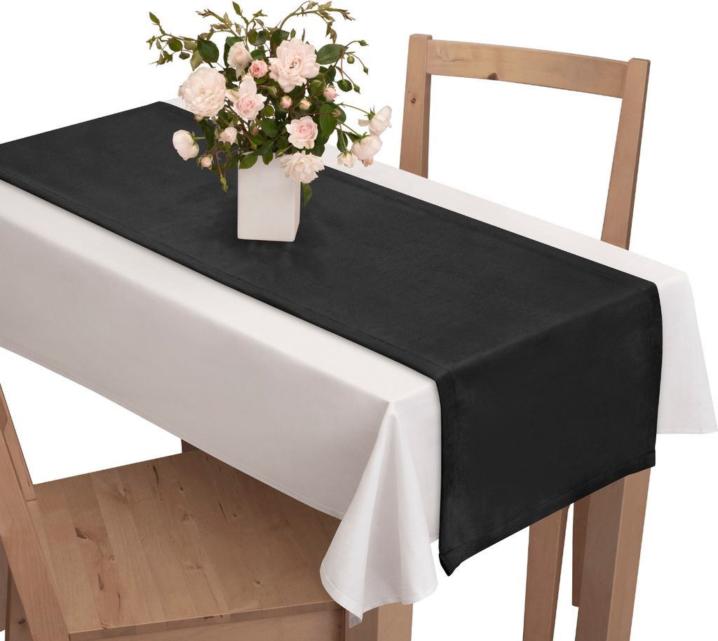 Voppi Welurowy bieżnik na stół 40x130 cm szarny welur Zdjęcie produktu 