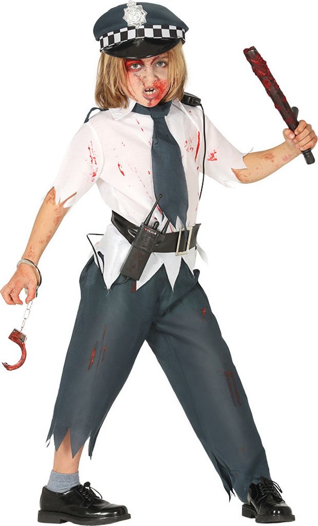 Zombie Polizist Kinder Kostüm, Größe:122/128