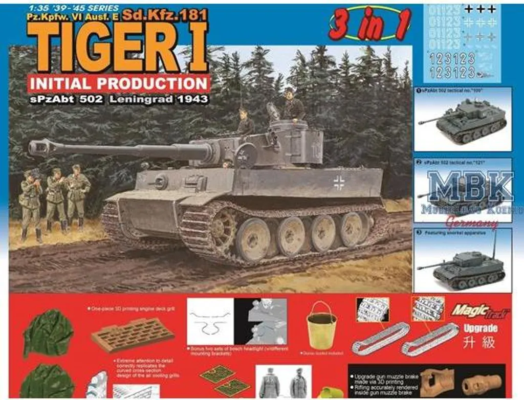 Maquette Char Tiger I SD.KFZ.181 Initial Type 1:35 Haute Précision