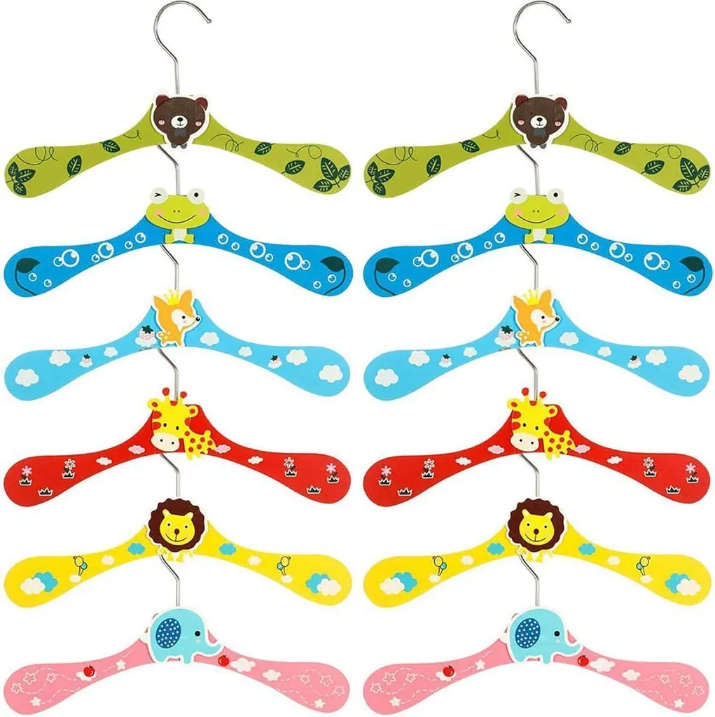 Aménager le Dressing Bébé : 12 Cintres Bois Animaux pour Pantalon
