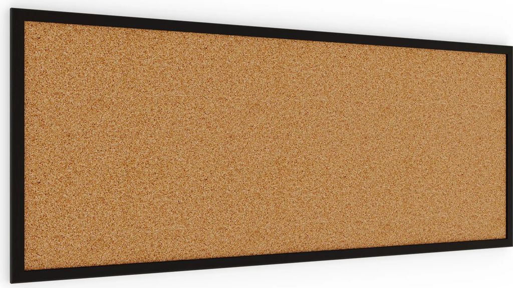 Pinnwand, Korktafel 100x40 cm, Holzrahmen - Schwarz Produktbild 