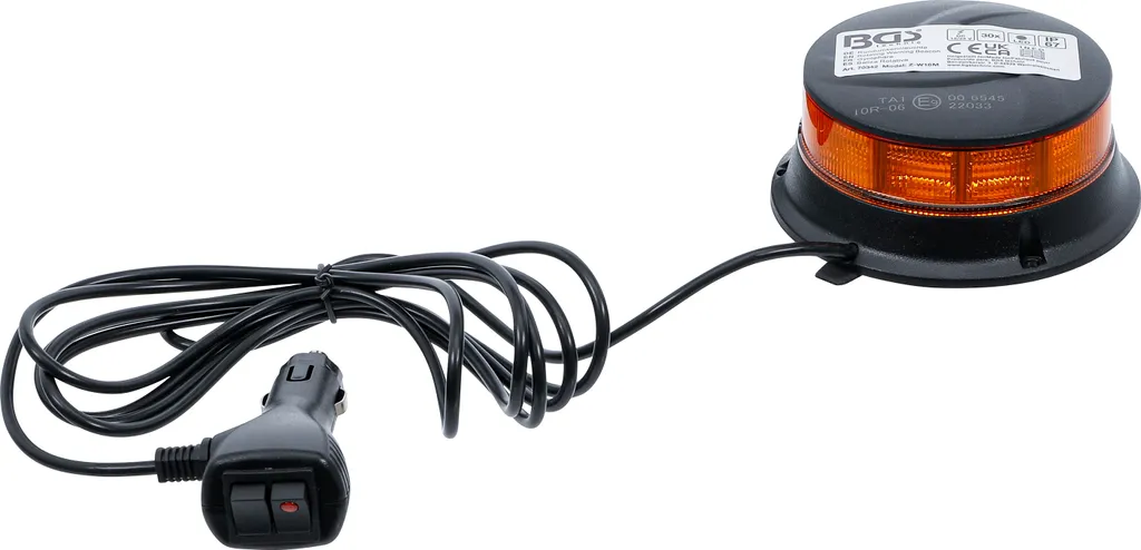 Fornitura Faro Rotante BGS 70342 Giallo 130mm 12V 24V Magnete