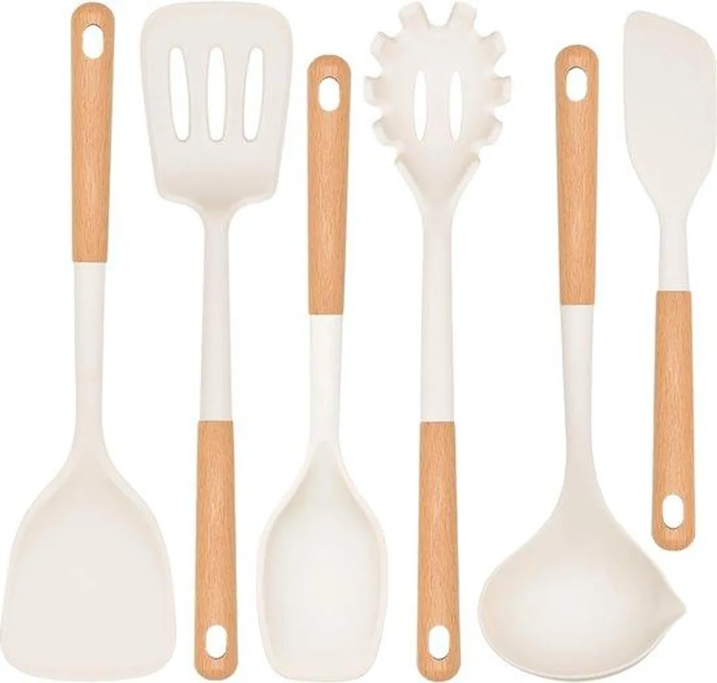 Set de cuisine silicone blanc pour protéger vos poêles et casseroles 6pcs