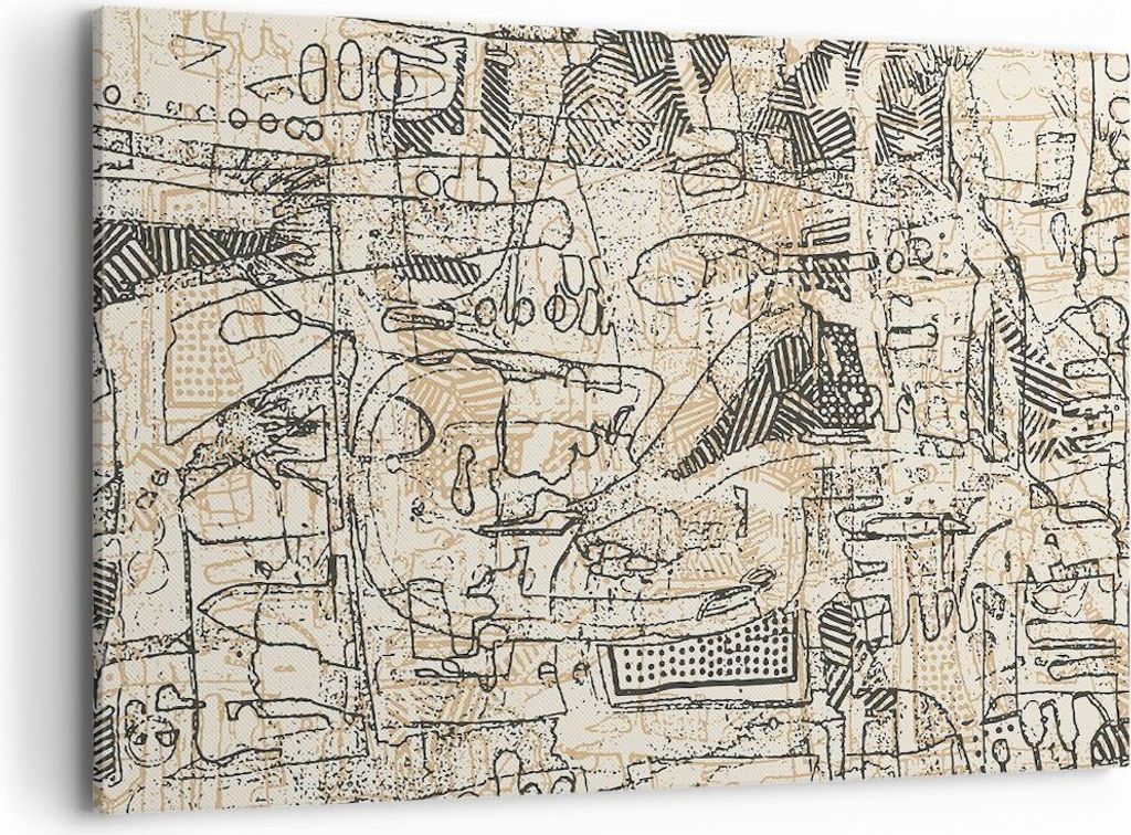 Bild auf Leinwand - Leinwandbild - Einteilig - Graffiti Kritzeleien Zeichnen - 120x80cm - Wand Bild - Wanddeko - Wandbilder - Leinwanddruck - Bilde...