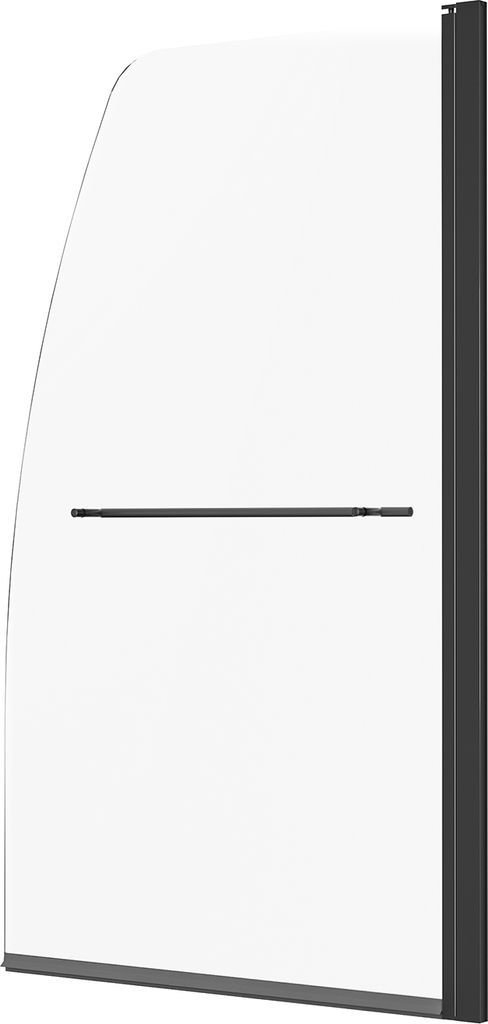 SucceBuy Rahmenlose Badewannen-Duschtür, 86,4 cm B x 139,7 cm H, 180° drehbar, schwarze Glastür für Badezimmer