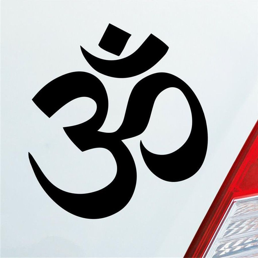 Auto Aufkleber Om Hinduismus Hindu Zeichen Symbol 10x10 cm Schwarz Matt Sticker Heckscheibenaufkleber