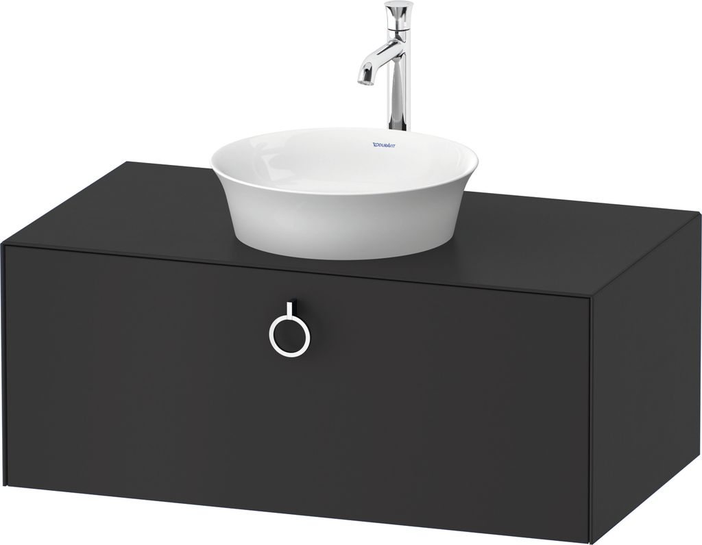 Duravit White Tulip, Waschtischunterbau wandhängend, Breite 1000 x Tiefe 550mm, mit 1x Auszug, mit Griff, WT498105858