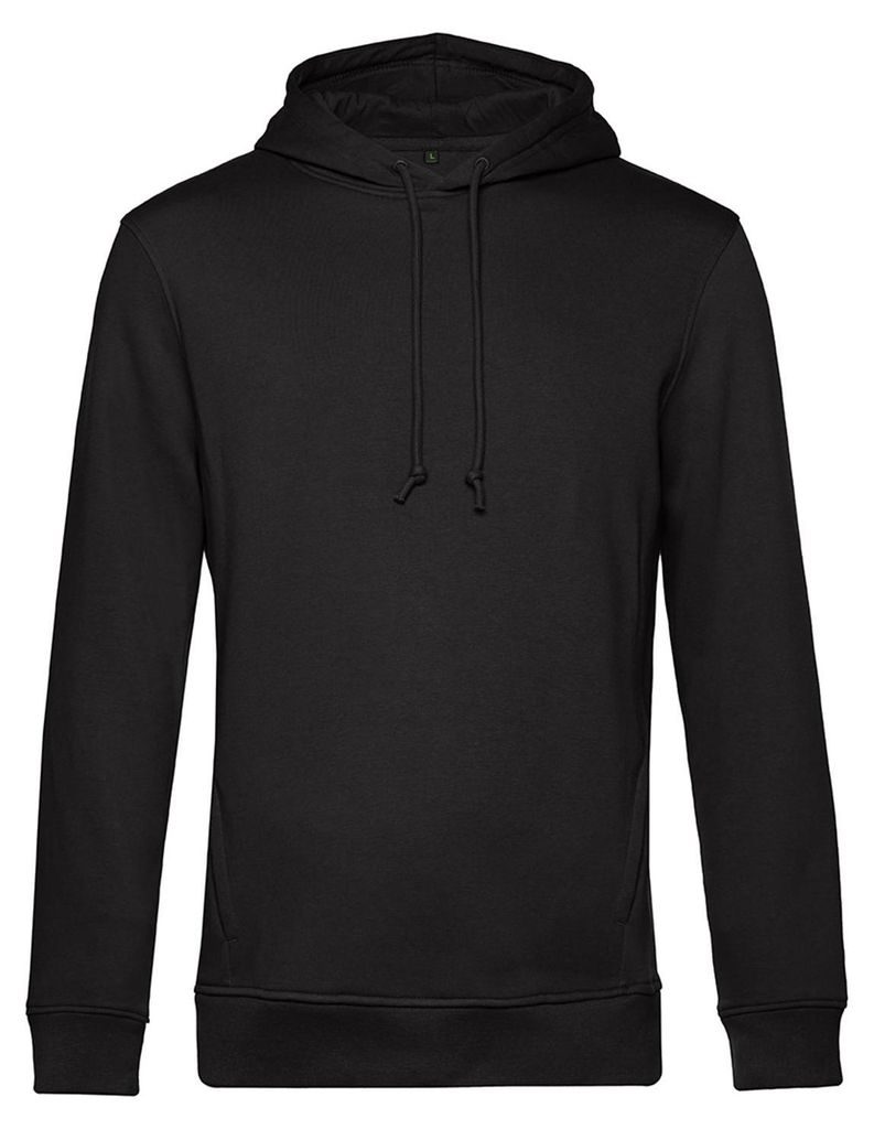 B&C - Kapuzenpullover Baumwolle aus biologischem Anbau für Herren FK150 (L) (Schwarz)