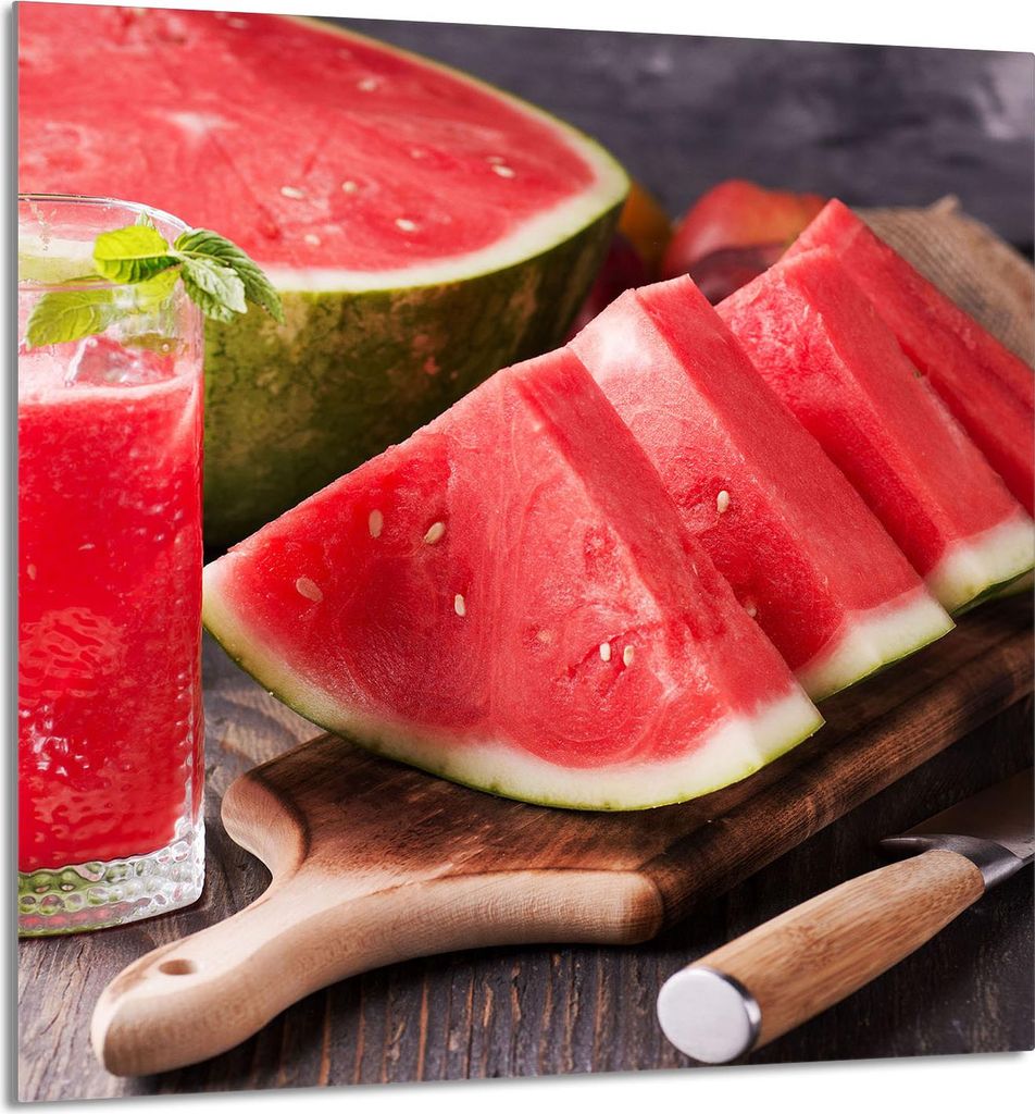 GLASPLATTE FÜR KÜCHE 60x65 Wassermelone