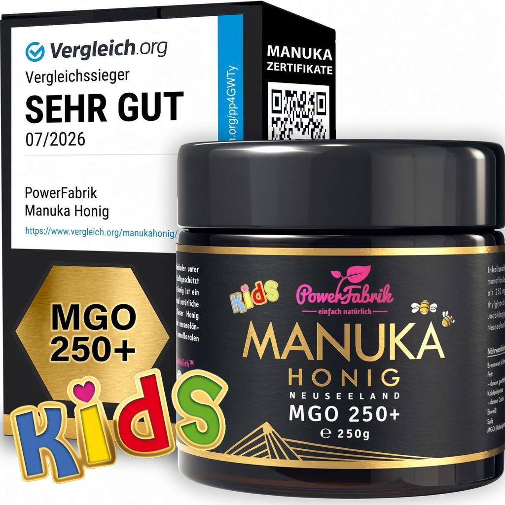 Manuka Honig Kinder | MGO 250+ | 250g | HALAL | Das Produktbild  KI-generiertes Bild