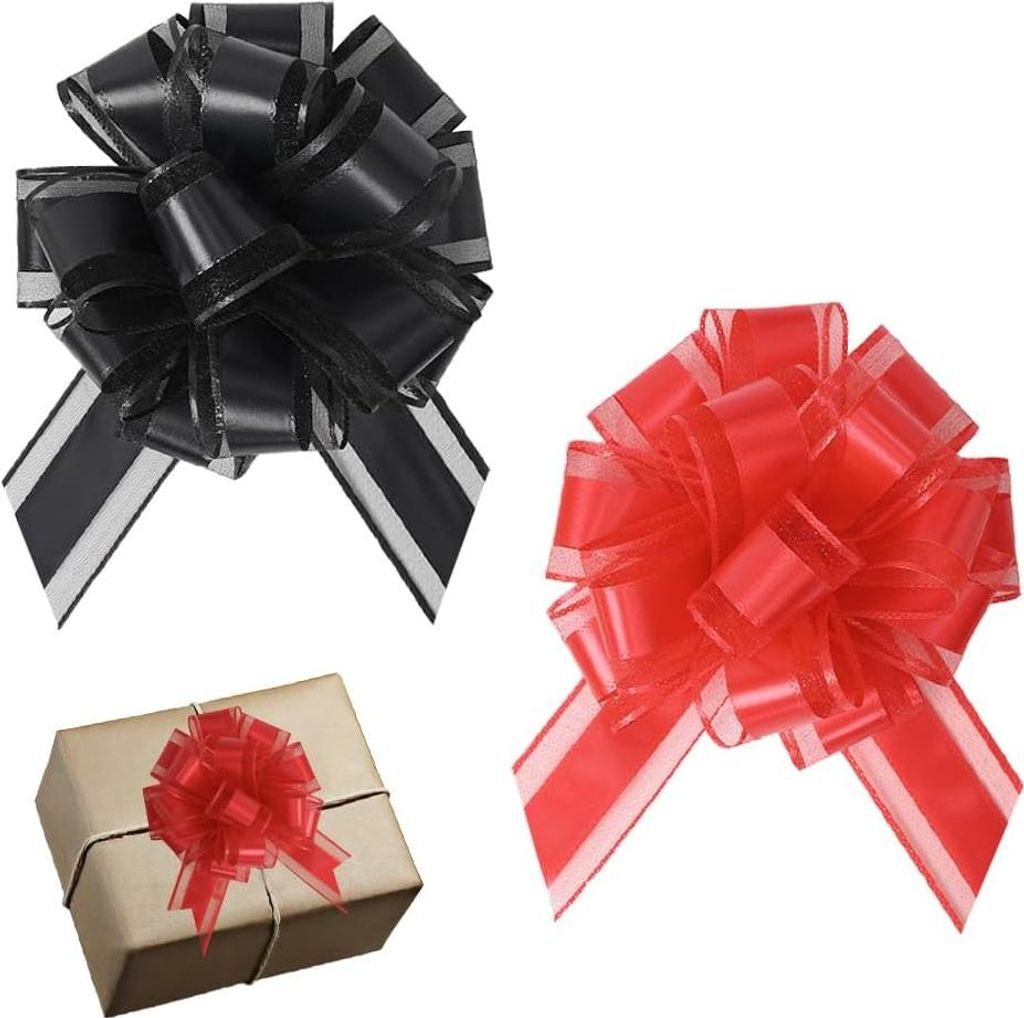 8 Stück Schleifenband Zugschleifen Verpackungsdekorationsset für Festdekorationen und Geschenkverpackungen Hochzeit Valentinstag Geburtstag Blume...
